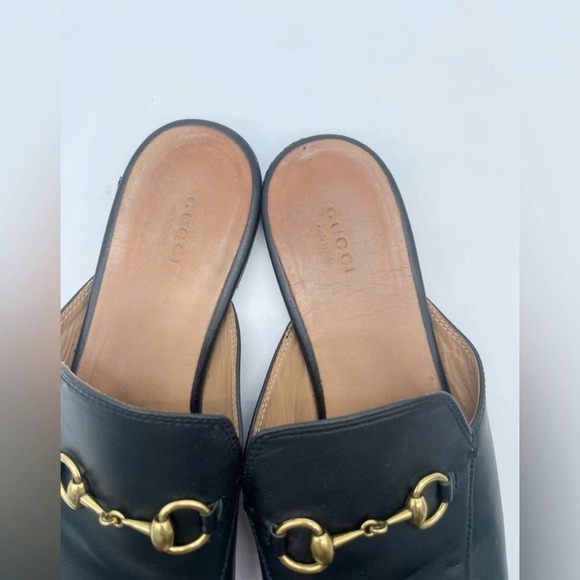 Gucci Black leather Princetown mule loafer flats with horsebit details 41 - Picture 5 of 10